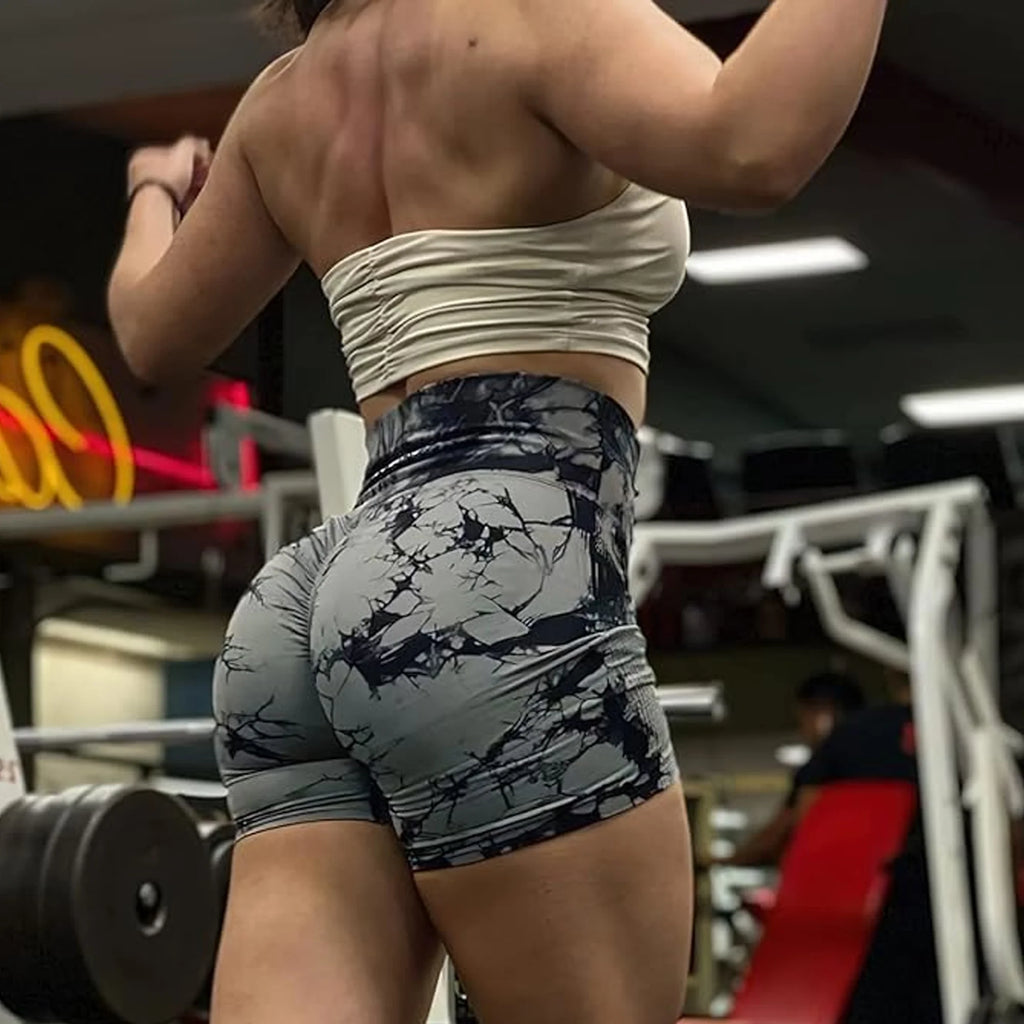 Women Gym Shorts Workout Biker Shorts Yoga Booty Shorts Scrunch Butt Lifting Seamless Shorts