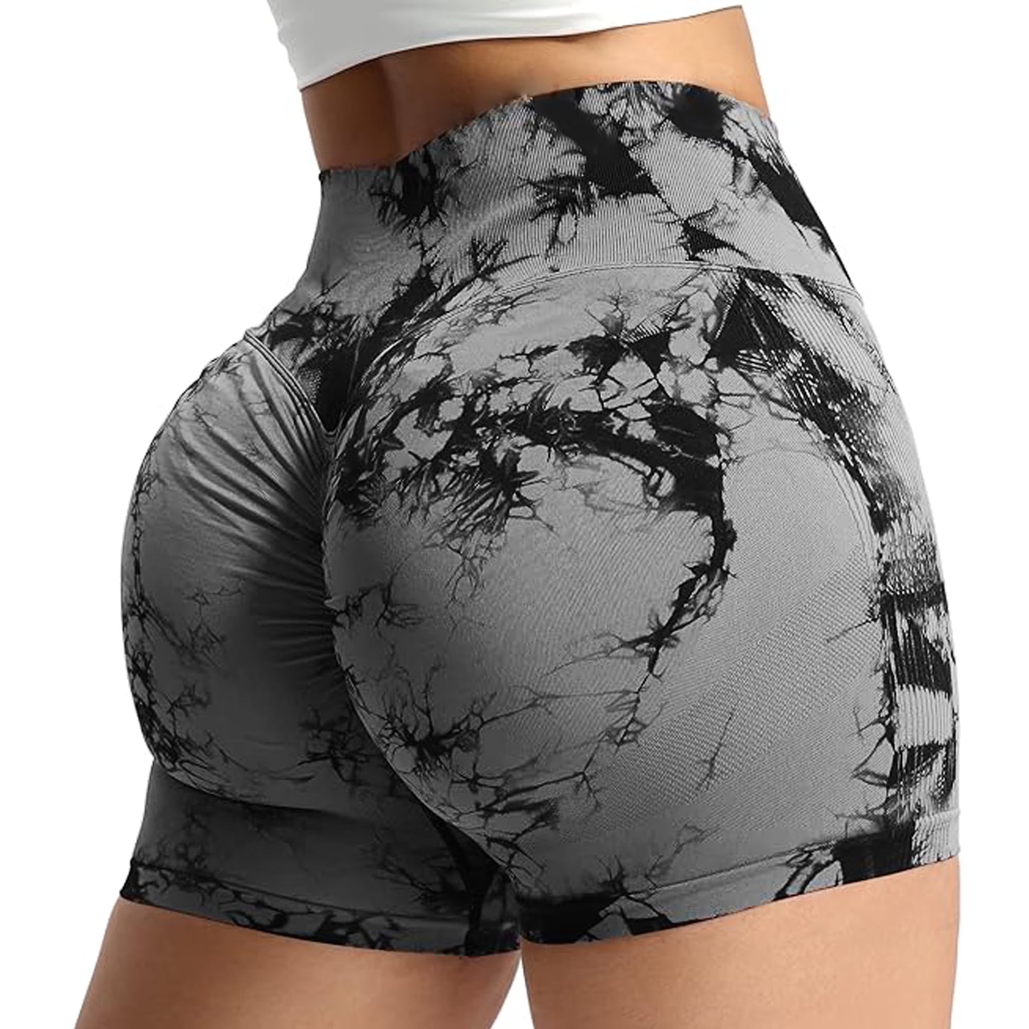 Women Gym Shorts Workout Biker Shorts Yoga Booty Shorts Scrunch Butt Lifting Seamless Shorts