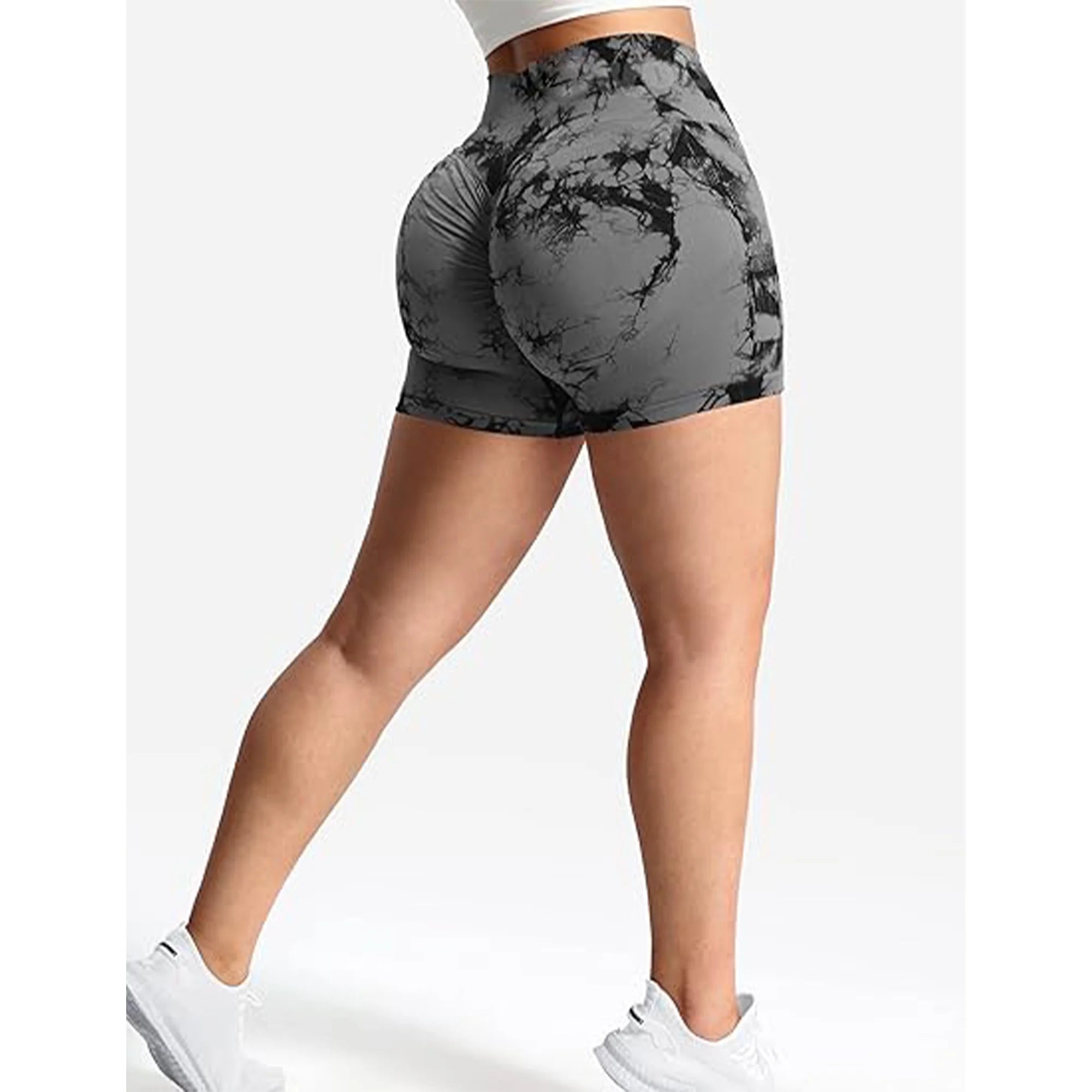 Women Gym Shorts Workout Biker Shorts Yoga Booty Shorts Scrunch Butt Lifting Seamless Shorts
